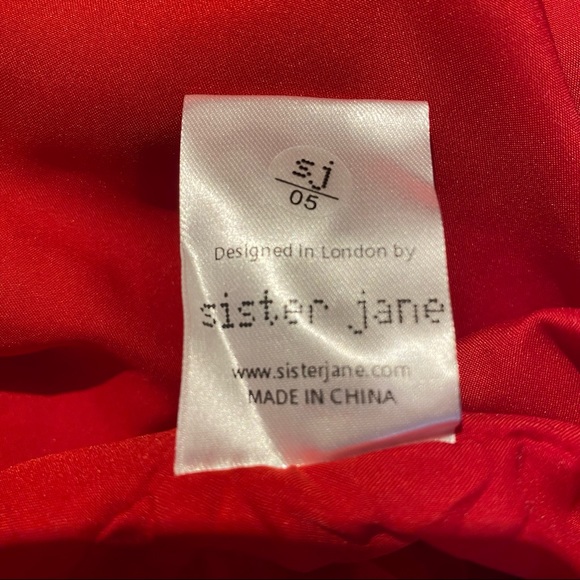 Sister Jane Carina Tweed Puff Sleeve Babydoll Mini Dress in Red size M NWT - Picture 14 of 16